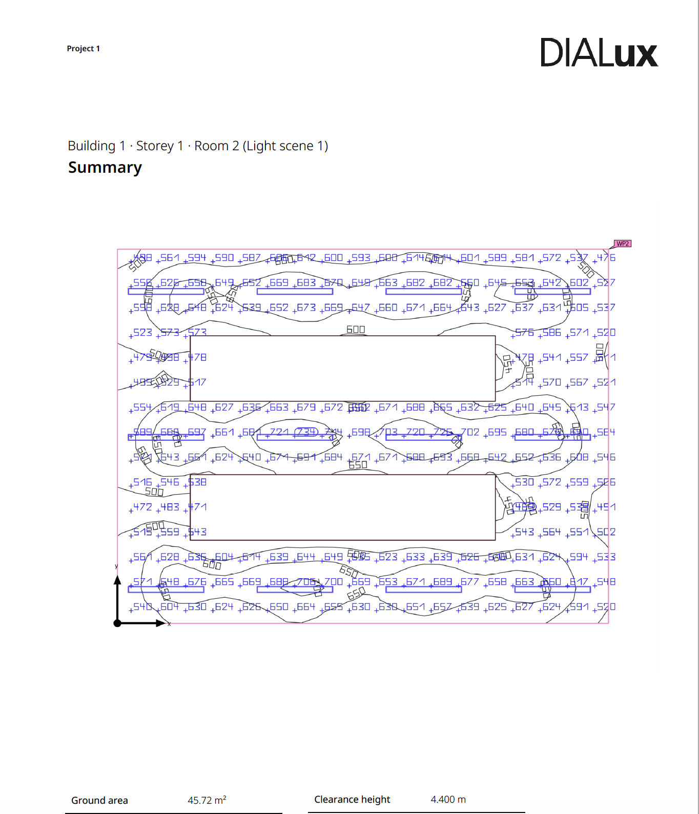 Data-center-lighting-design-simulation-showing-Create a horizontal grid in the aisle